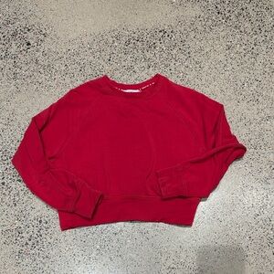 Athleta Girl Bright Red Cropped Crew Sweatshirt